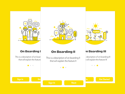 On Boarding Illustration flat icons icons illustration interface mobile app on boarding outline ui ui design user experience user interface ux
