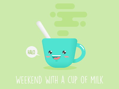Cup of Milk - Created with Sketch App cartoon character digital drawing drawing flat design freebie icons illustration illustrator sketch app vector
