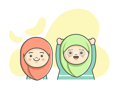 Muslim Kids Illustration with Sketch App