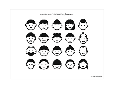 Hand Drawn Colorless People Avatar