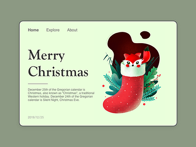 Web page-Fire fox christmas illustration procreate ui