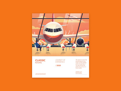 Sweet experience of reading III airplane airport business illustration orange procreate reading typography ui ux