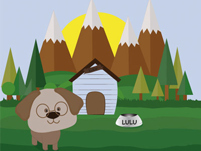 Lulu's home dog illustration