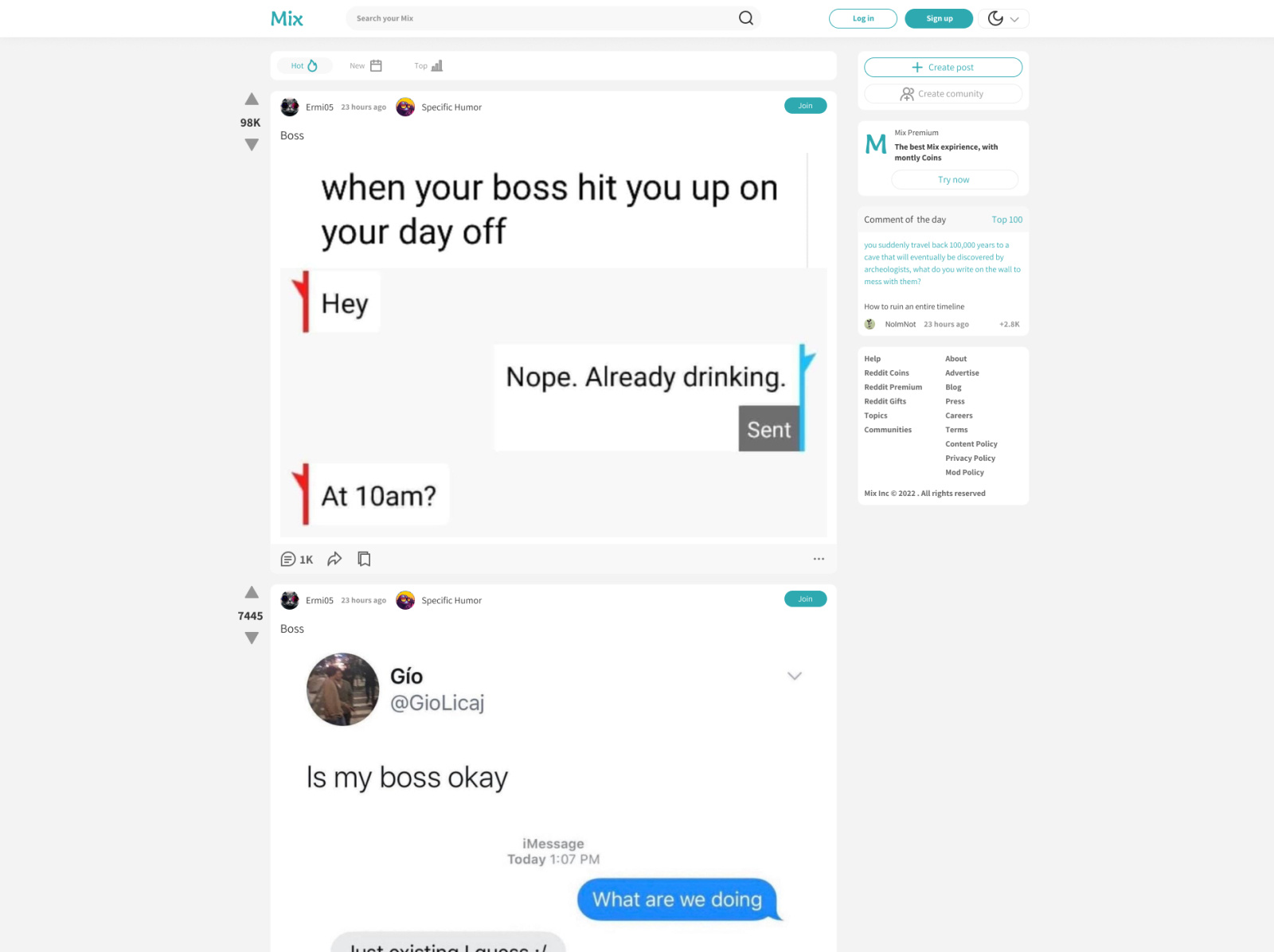 Mix (Reddit like) by Rostislav Pinchuck on Dribbble