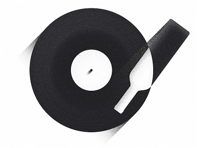 Wine & Records night bw illustration logo record wine