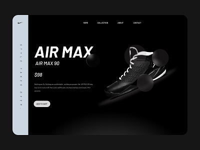 AIR MAX 90 SHOES 3d color design gradient effect landing landingpage nike radial effect shoes shoes store ui ux web webpage