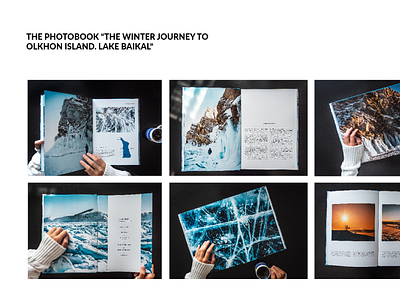 The photobook "The winter journey to Olkhon Island. Lake Baikal" branding design graphic design illustration indesign layout photography photoshop print typography