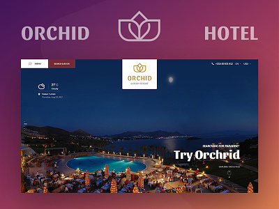 Orchid Luxury Hotel & Resort booking calendar design hotel inspiration luxury reservation resort ui web website