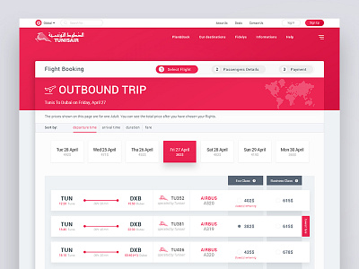 Tunisair Airlines Flight Results