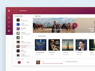 Music Dashboard album application dashboard design desktop itunes music player song ui ux web