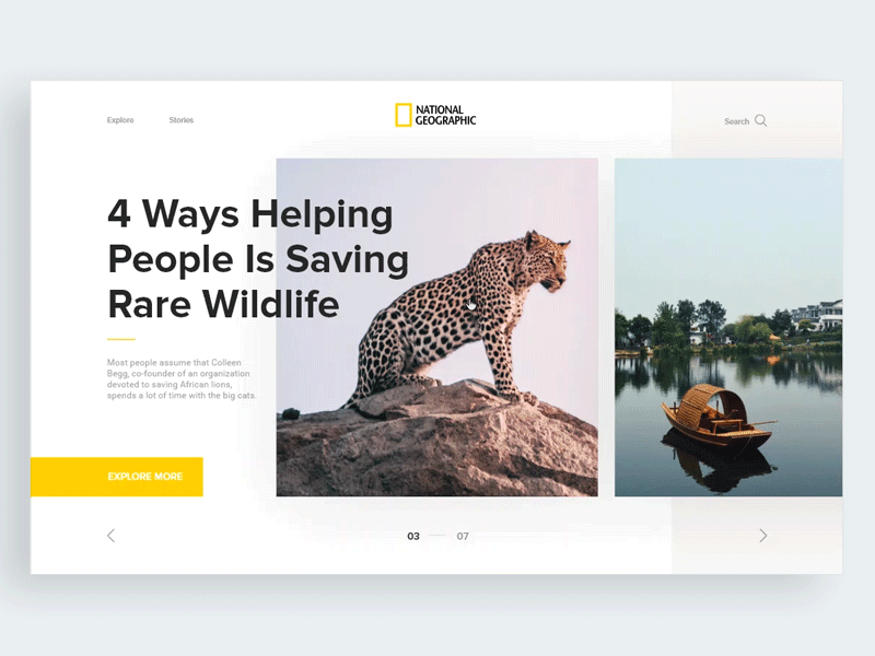 National Geographic Landing Page design landing landing page nat geo national geographic ui web yellow