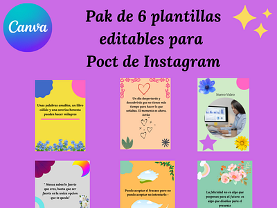 Plantillas para poct de Instagram editables design graphic design