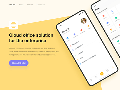 Mobile Landing Page app office sketch ui