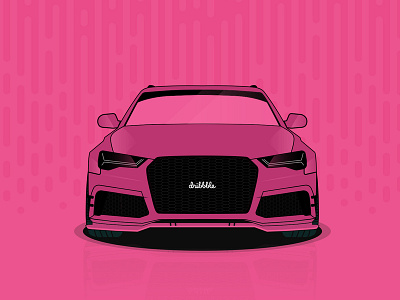 Audi RS6 - Vector Illustration - Just for Fun audi auto car car club design illustration pink rs6 sport vector