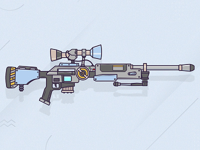 Fortnite Sniper - Flat Gun Design adobe adobe illustrator flat design flat clean simple flat color fortnite game art games graphic art graphic design gun illustration vector vector art vector artwork vector artworks