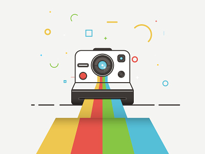 Polaroid Camera Icon Design in Adobe Illustrator