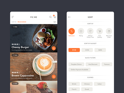 Food App app design ui