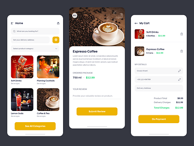 Food Delivery App branding design ui