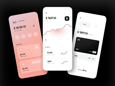 Mobile design for Wolly app bitcoin crypto crypto wallet finance finances financial financial app fintech investment mobile mobile design ui ux