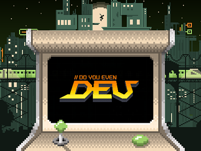 Do You Even Dev? 8bit arcade arcade game illustration pixel pixelart recruitment campaign scenes