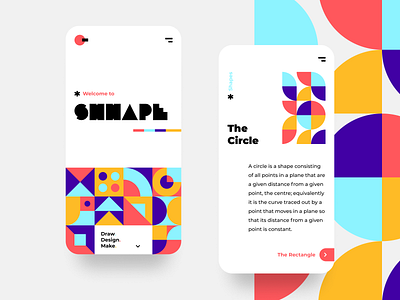 SHHAPE mobile bold clean layout exploration geometric mobile ui pattern shapes swiss style typography vector shapes