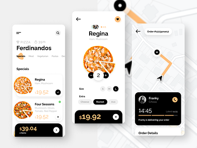 Food Delivery Mobile App cart checkout clean ui food food delivery mobile app order pizza tracking ux design