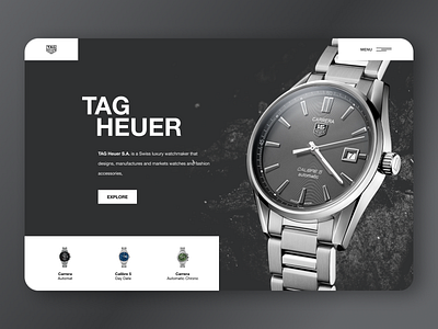 Watch Product Concept Design clean clean ui ecommerce professional single product tag heuer texture ui desktop watch watches