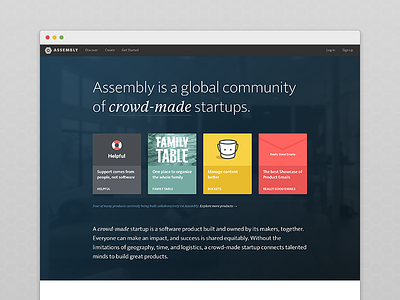 Assembly — New Landing Page assembly build collaboration home landing makers open source