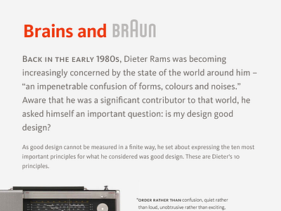 Brains and Braun braun dieter rams kievit typography