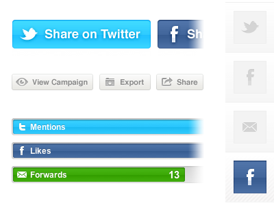 Social reporting UI elements campaign monitor css3 facebook glyphs gradient social twitter