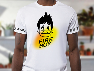 Fire boy graphic illustration t-shit typography