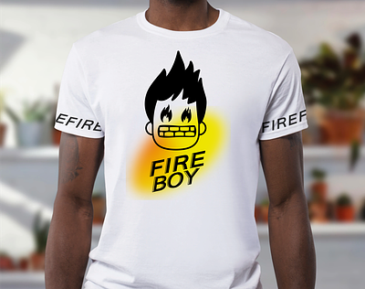Fire boy graphic illustration t shit typography