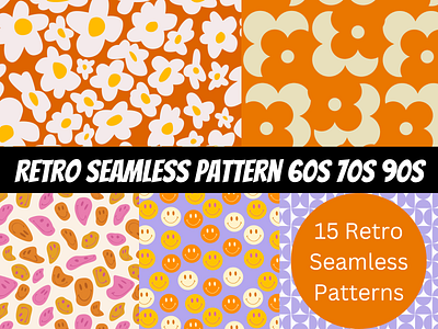 Retro Seamless Pattern 60s 70s 90s