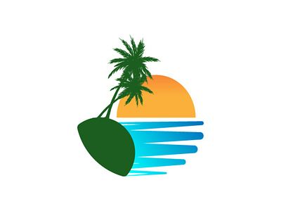 Vector Sunset Beach Logo Template branding desi design graphic design illustration logo typography ui ux vector
