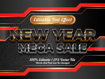 New Year Mega Sale Text Effect branding desi design graphic design happy illustration logo typography vector