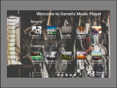 Music Player Home screen