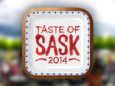 Taste of Sask iPhone App Icon app app icon food icon icons ios ketchup mobile paper realistic skeuomorphic texture