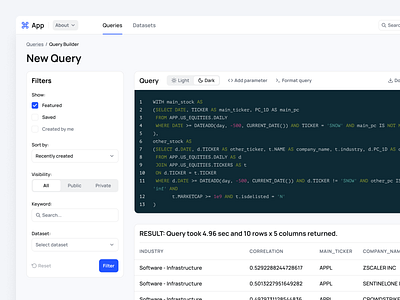 Browse thousands of Query Builder images for design inspiration | Dribbble
