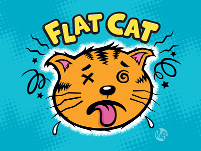 Flat Cat Toon cartoon cat comical flat cat fun humorous silly