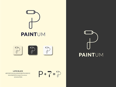 PAINTUM | Paint Brush Logo Design And Icon branding brush brush icon brush text logo creative logo graphic design logo design minimal paint paint icon paint logo paint logo design paint text logo paint text logo idea