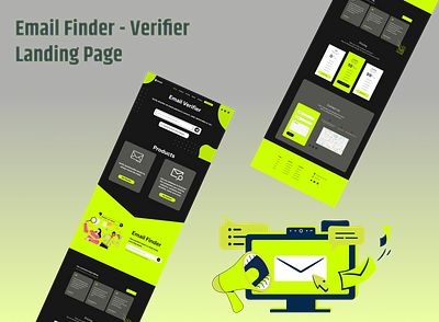 Email Finder Landing Page design illustration landing page logo typo typography ui ux design vector