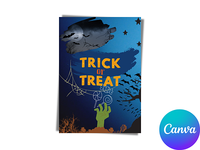 Halloween Poster Flyer Canva Template|Check Description to order 3d animation branding buy canva channel design fiverr flyer graphic design gumroad halloween haunting logo order poster spooky template trickortreat youtube