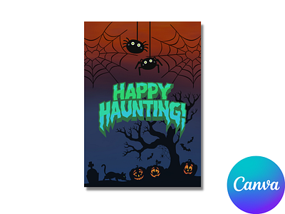 Halloween Poster Flyer Canva Template|Check Description to order 3d animation branding canva channel design fiverr flyer graphic design gumroad haunting logo order poster spooky template trickortreat youtube