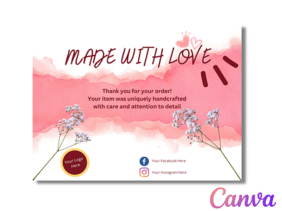 Thank you Card Canva Template|Check Description to order yours. 3d animation branding canva card channel design fiverr flyer formal graphic design gumroad logo order poster subscribe template thankyou youtube