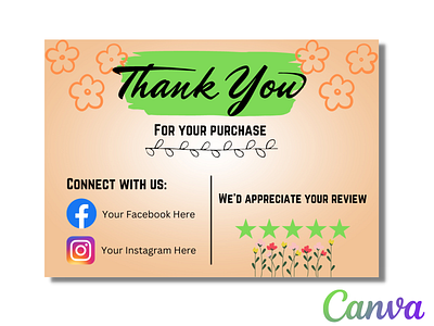 Thank you Card Canva Template|Check Description to order yours. branding canva card design fiverr flyer graphic design gumroad halloween haunting logo love poster spooky subscribe template thankyou youtube