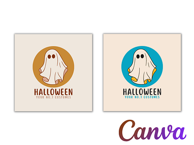 Halloween Logo Canva Template|Check Description to order.