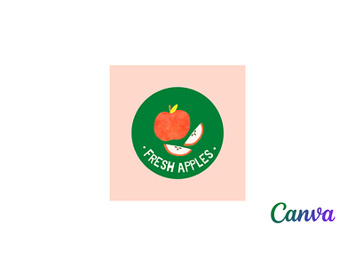 Canva Logo Template Fruit Shop|Check Description to order. 3d animation apples branding canva channel design fiverr fruits graphic design gumroad illustration logo motion graphics order shop template ui vector youtube