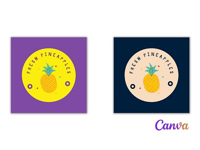 Canva Logo Template Fruit Shop|Check Description to order. 3d animation branding canva channel design fiverr fruits graphic design gumroad illustration logo motion graphics order pineapples template ui vector youtube