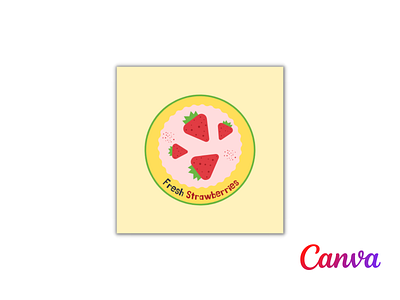 Canva Logo Template Fruit Shop|Check Description to order. 3d animation branding canva channel design fiverr fruits graphic design gumroad logo motion graphics order shop strawberry template ui youtube