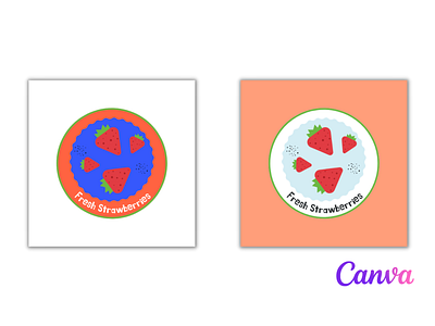 Canva Logo Template Fruit Shop|Check Description to order. 3d animation branding canva channel design fiverr fruits graphic design gumroad logo motion graphics order shop strawberry template ui youtube